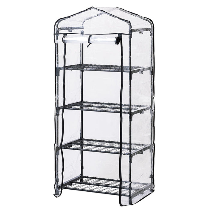 ビニール温室 4段 チャコールグレー