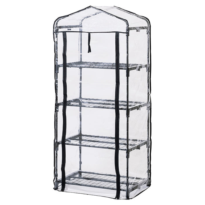 ビニール温室 4段 チャコールグレー